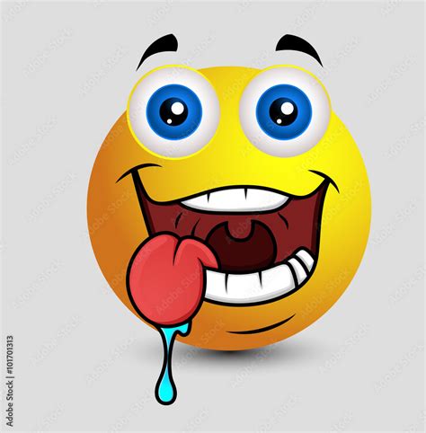 Drooling Emoji Smiley Emoticon Stock Vector Adobe Stock