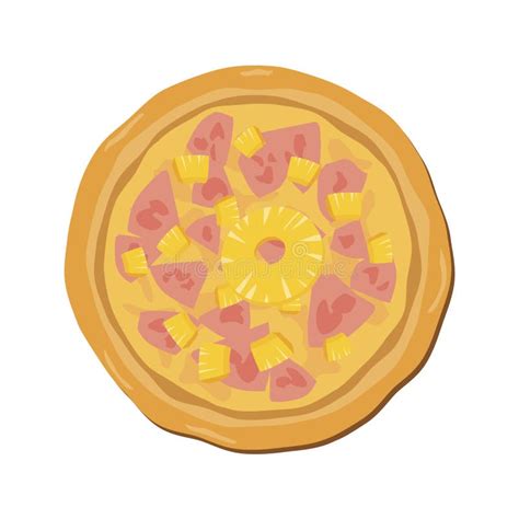 Pizza Hawaiana Con Vectores De Cono De Pi A Y Jam N Ilustraci N Del