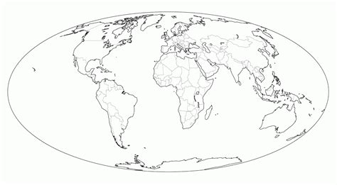 Einfach die schönsten ausmalbilder ausdrucken und loslegen. Weltkarten (Mollweide-Projektion) | Landkarten kostenlos - Cliparts kostenlos