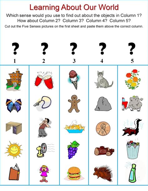 Activities For 5 Senses Fun Learning Printable