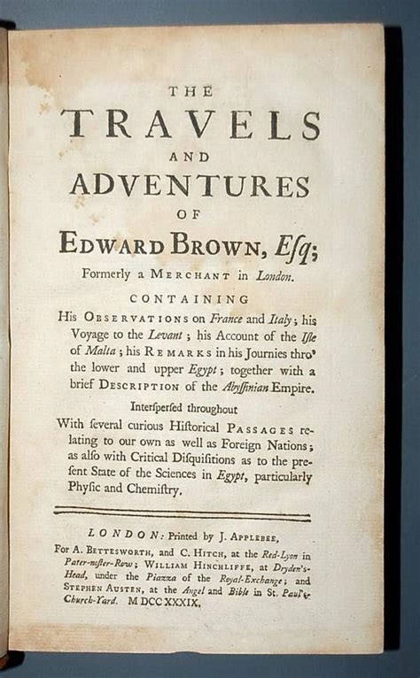 The Travels And Adventures Of Edward Brown Esq Formerly A Merchant Of