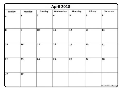 20 April 2018 Calendar Free Download Printable Calendar Templates ️