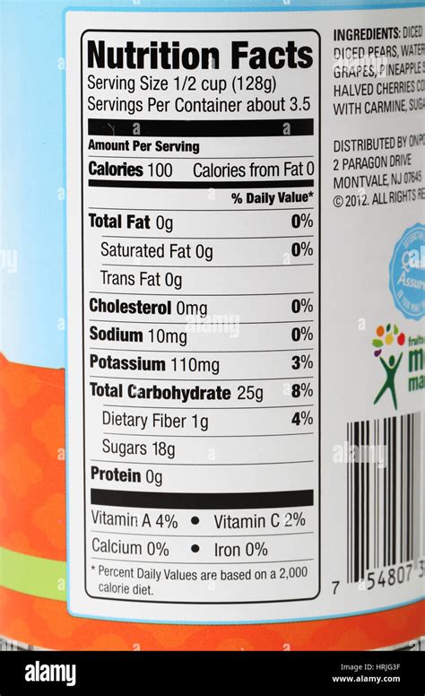 Nutrition Facts Label High Resolution Stock Photography And Images Alamy