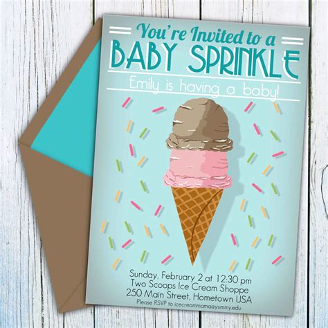 Ice Cream Baby Shower Invitation Digital Download Editable
