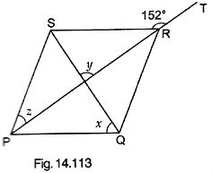 Finding the interior angles of a quadrilateral is a add the sum of the angles for the triangle with the missing angle. Q10 The diagonals of a rhombus, ABCD intersect at the ...