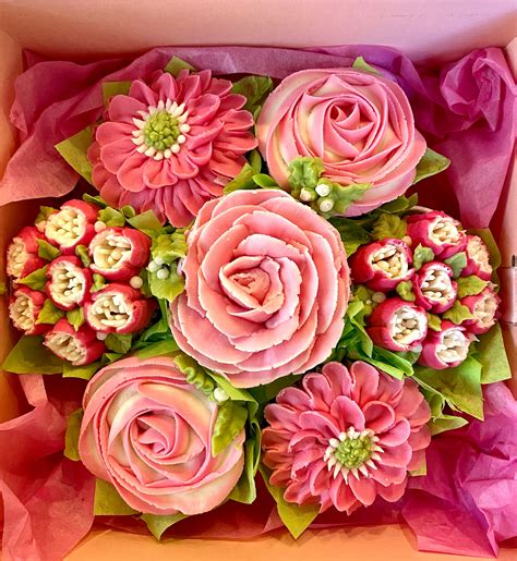 Presentation And Packaging Cupcake Bouquet Box Basket New Bundle Of X8