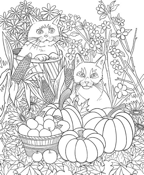 Freebie Friday Autumn Cats Adult Coloring Book