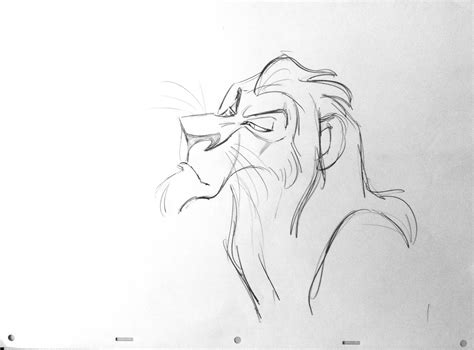 Jean Morel Rough Animation Drawing Of Scar From Lion King1993 The