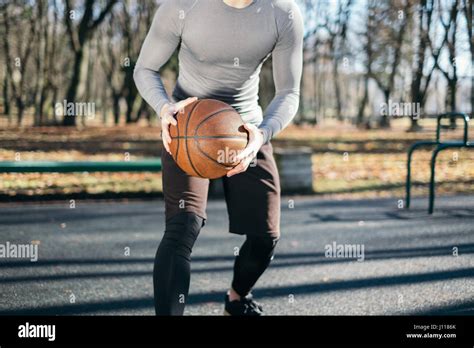 Man Playing Basketball In Park Minsk Belarus Stock Photo Alamy