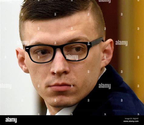 volodymyr zhukovskyy looks back at the gallery before closing statements started at his trial at