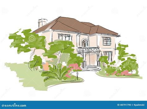 Dream House Stock Illustration Illustration Of Modern 48791790
