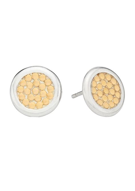 ANNA BECK Classic Smooth Rim Studs Gold Silver