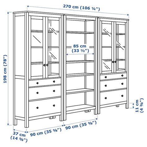 Hemnes Storage Combination W Doorsdrawers White Stain 270x198 Cm Ikea
