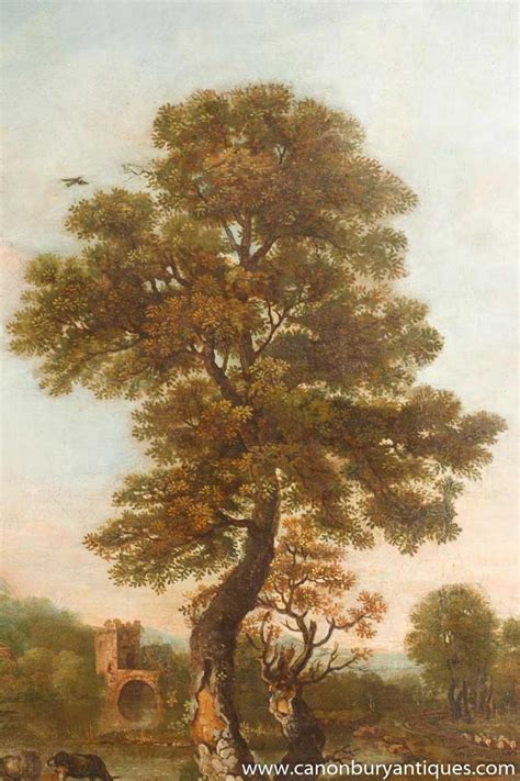 Antique Italian Tuscan Landscape Oil Painting 18th Century