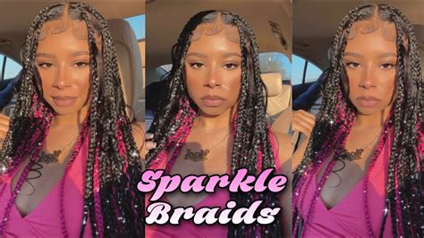 Fantasy Braids Hair Tinsel Knotless Box Braids Sparkle Braids Youtube