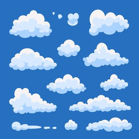Conjunto Aislado De Dibujos Animados Nubes Ilustración De La Nube