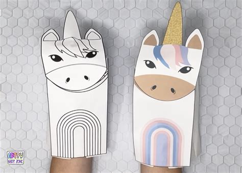 Unicorn Paper Bag Puppet