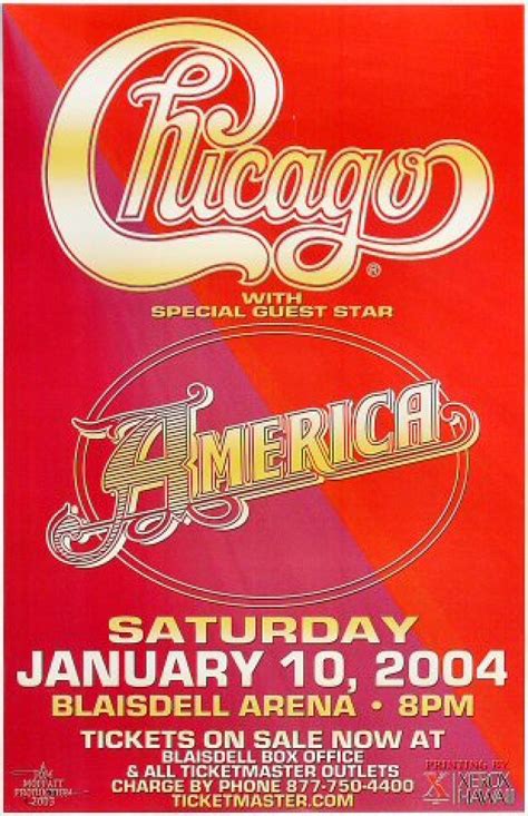 Chicago Vintage Concert Poster From Blaisdell Arena Jan 10 2004 At