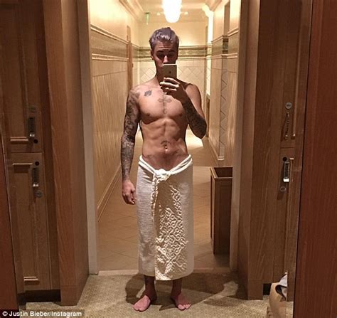 Justin Bieber Steams Up Instagram In Just A Towel As He Debuts Purple