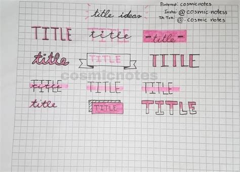 Cute Title Ideas For Notes Cute Notes Lettering Notes