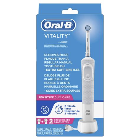 Oral B Vitality Sensitive Gum Care Electric Rechargeable Toothbrush With 2 Brush Heads Powered