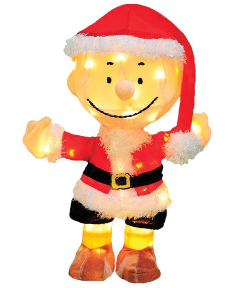 18 Pre Lit Peanuts Charlie Brown In Santa Suit Christmas Yard Art