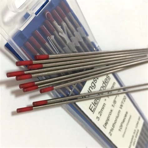 2 Wt20 Thoriated Red Tip Welding Tungsten Electrode Green Wp Grey Wc20