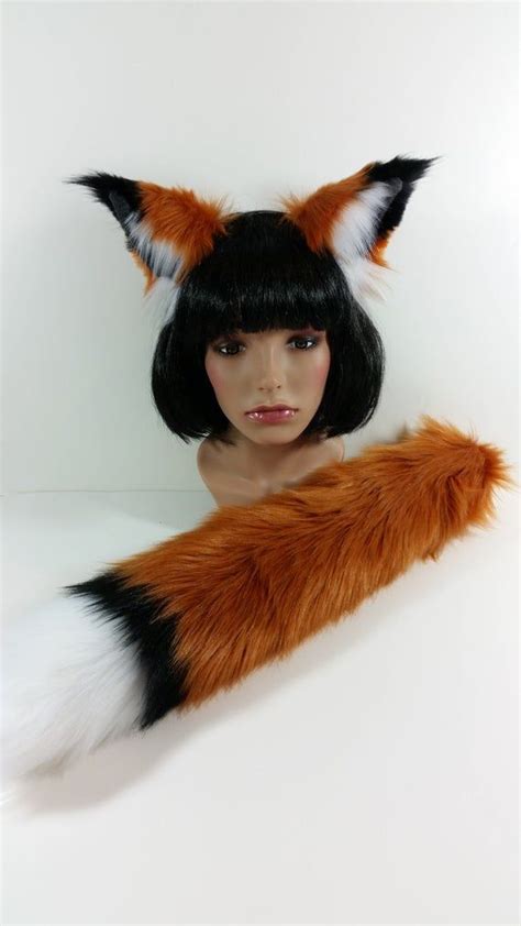 Realistic Fox Ears And Tail Set Fox Ear Headband Fox Ears Fox Headband