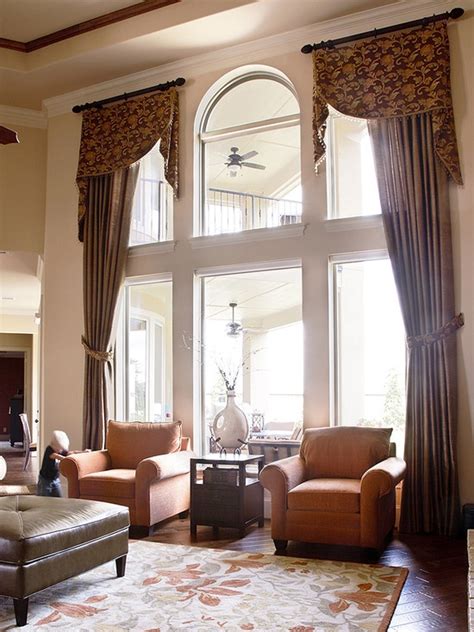 Find more inspiring window treatment ideas for living rooms; 189 best images about Tall Window Treatments on Pinterest