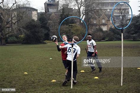 Members Of Oxford University Quidditch Team Take Part In A Training