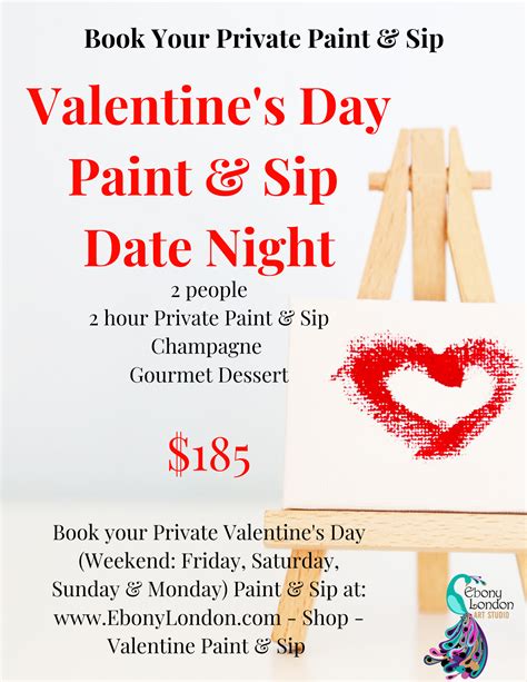 Valentines Day Paint And Sip Date Night Ebony London Art Studio At