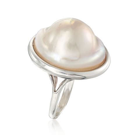 20mm Cultured Mabe Pearl Ring In Sterling Silver Ross Simons