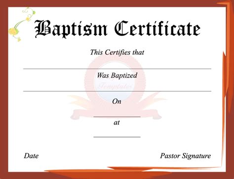 21 sample baptism certificate templates free sample example. Free Baptism Certificate - PDF | 293KB | 1 Page(s)