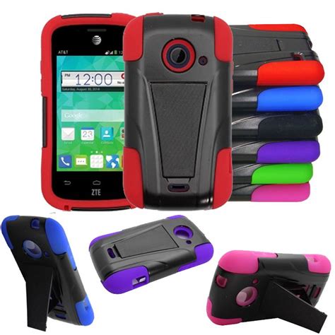 Phone Case For Straight Talk Zte Whirl Z667g Zinger Rugged Hard Cover Stand Ebay