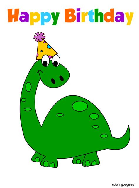 Are you ready to have a roaring good time?! Dinosaur birthday - Coloring Page