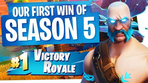 Our First Win Of Season 5 Fortnite New Slow Mo Victory Royale Screen