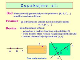 Vz Jomn Poloha Priamok A Rov N Slideum Com