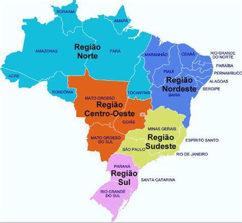 Brasil Regioes Brasil Estados E Regiões Uol Educação Atlas