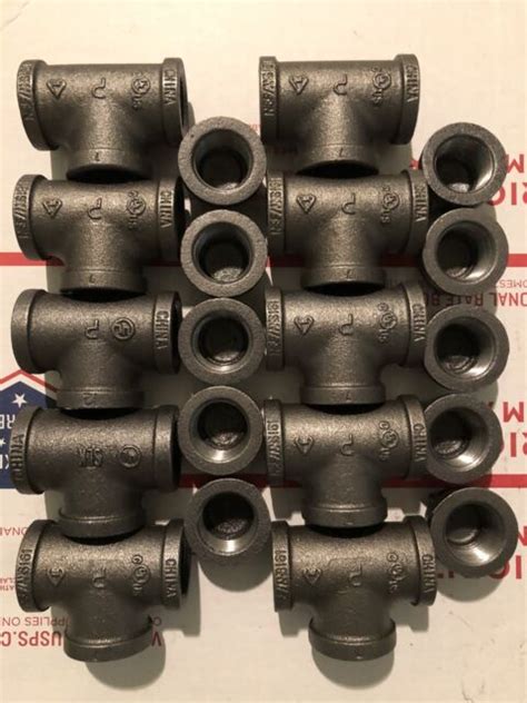 34inch Black Iron Pipe Threaded 10 Caps And 10 Teesgas Fittings