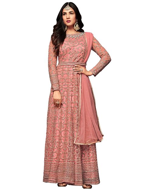 Buy Online Embroidered Semi Stitched Anarkali Suit From Suits And Dress Material For Women By Jini