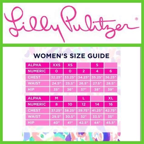 Lilly Pulitzer Other Lilly Pulitzer Womens Size Guide Poshmark