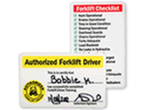 An outline for forklift training. Self Laminating Forklift Certification Wallet Card, SKU ...
