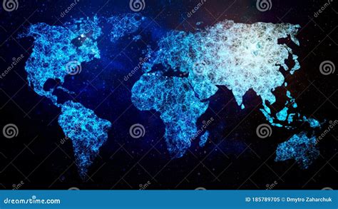Polygonal World Map Dots And Lines Connected World Map Abstract