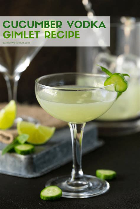Cucumber Vodka Gimlet Recipe In Coupe Glasses Garnished With Fresh