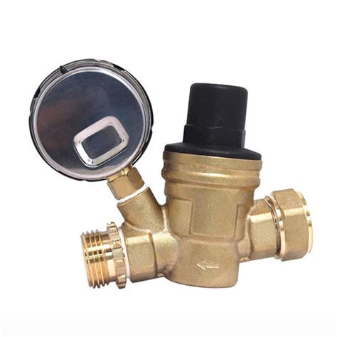 Covna Brass Water Pressure Reducing Valve With Gauge Covna