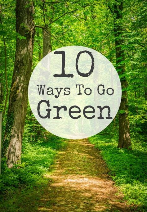 10 Ways To Go Green All Things Mamma