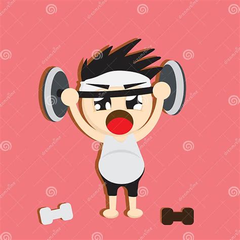 A Boy Lifting Weights Stock Vector Illustration Of Sport 48271818