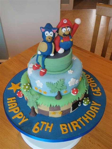 Instant download mario sonic printable birthday party for decorations centerpiece, banner, wall decor & iron on transfer tshirt. Sonic and mario boys birthday cake Daniel would be in his ...