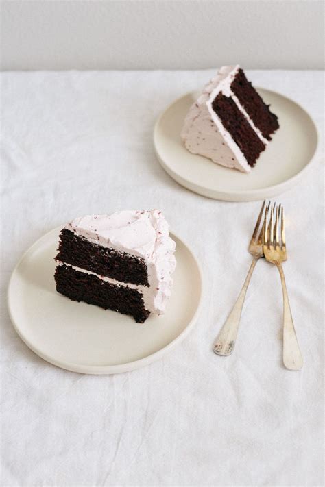 Chocolate Layer Cake With Cherry Buttercream Madeline Hall Yummy