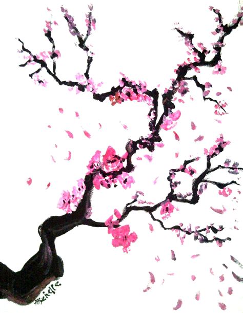 Cherry Blossom Tree Drawing Pencil ~ Cherry Blossom Tree Colored